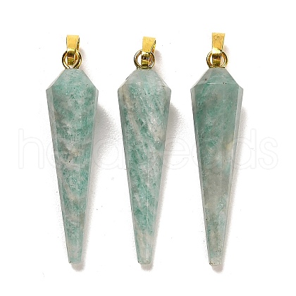 Natural Amazonite Pointed Pendants G-D089-01G-01-1
