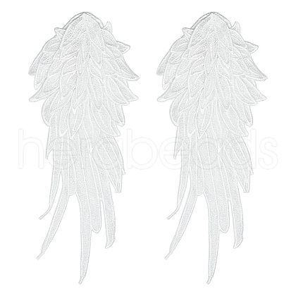 Wing Pattern Polyester Embroidered Lace Appliques DIY-WH0530-95-1