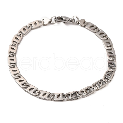 Tarnish Resistant 201 Stainless Steel Mariner Link Chain Bracelets BJEW-B078-53P-1