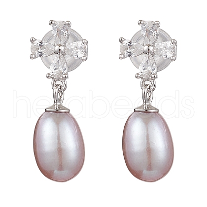 Mother's Day Jewellery Natural Pearl Ear Studs EJEW-P286-09P-1