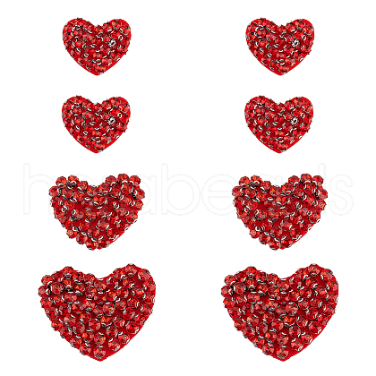 8Pcs 3 Style Heart Handmade Appliques PATC-FG0001-71-1
