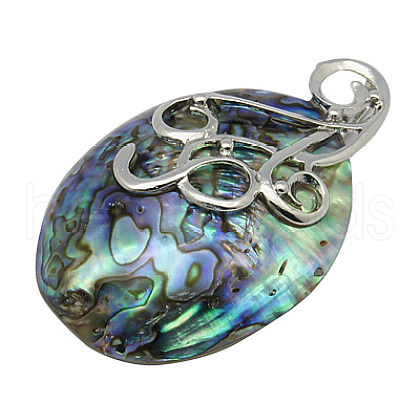 Paua Shell Big Pendants SSHEL-H063-1-1