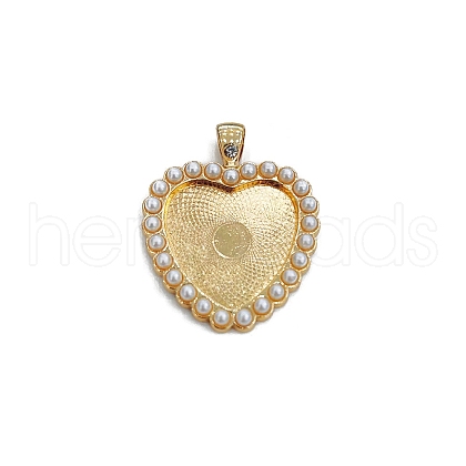 Alloy with Imitation Pearl Pendants Cabochon Settings PW-WG39587-01-1