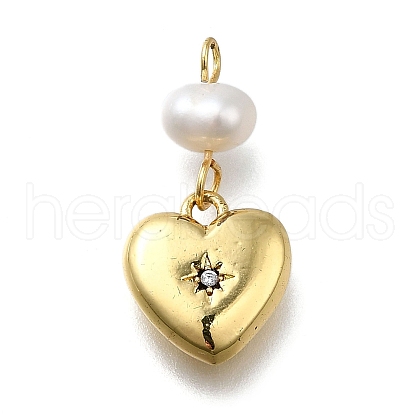 Brass Micro Pave Cubic Zirconia Pendants KK-B132-01G-01-1