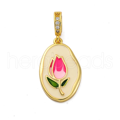 Brass Micro Pave Cubic Zirconia Pendants KK-V009-11G-1