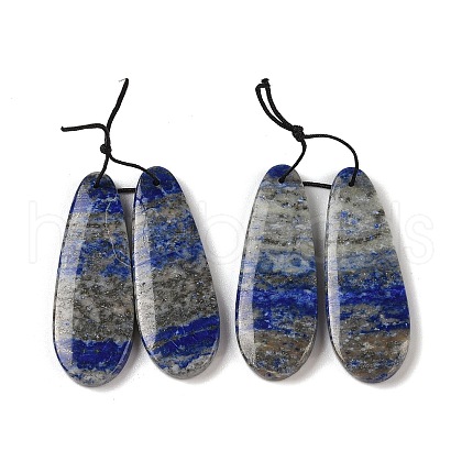 2Pcs Natural Lapis Lazuli Pendants G-A228-02H-1