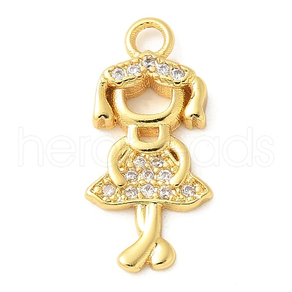 Brass Micro Pave Cubic Zirconia Pendants KK-U053-16G-1