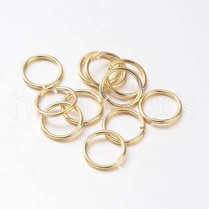 Eco-Friendly PVD Vacuum Plating & Long-Lasting Plated Brass Open Jump Rings KK-E663-4mm-G-1