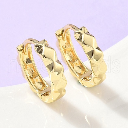 Brass Textured Hoop Earrings EJEW-Z102-40G-1