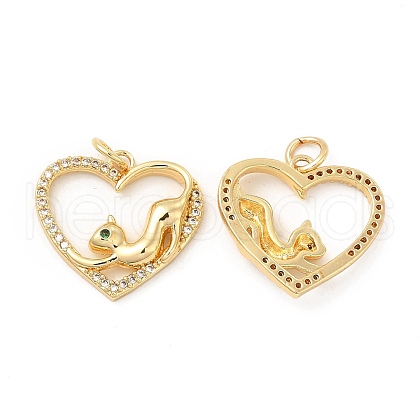 Brass Micro Pave Cubic Zirconia Pendants KK-H441-39G-1