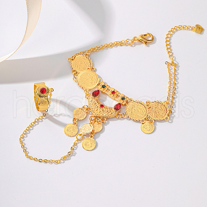 Elegant Classical Copper Plated Gold Coin Lady Finger Bracelets FW5693-1