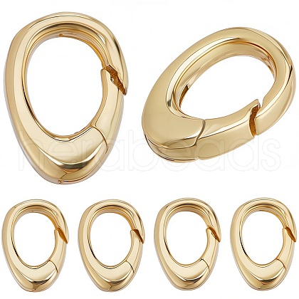 SUNNYCLUE 6Pcs Brass Spring Gate Rings KK-SC0003-80-1
