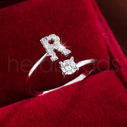 Brass & Cubic Zirconia Cuff Rings WG53F6D-18-1