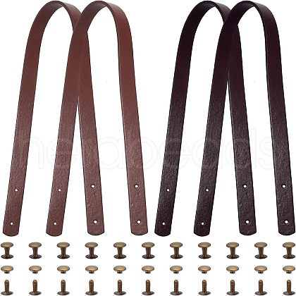 SUPERFINDINGS 4Sets 2 Colors PU Leather Bag Handles FIND-FH0004-14A-1