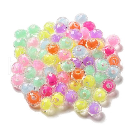 Transparent Frosted Acrylic Bead in Bead OACR-H039-07-1