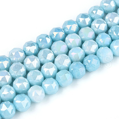 Electroplate Glass Beads Strands GLAA-N010-6mm-05-1