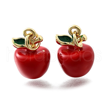 Brass Enamel Pendants KK-Z104-06G-03-1