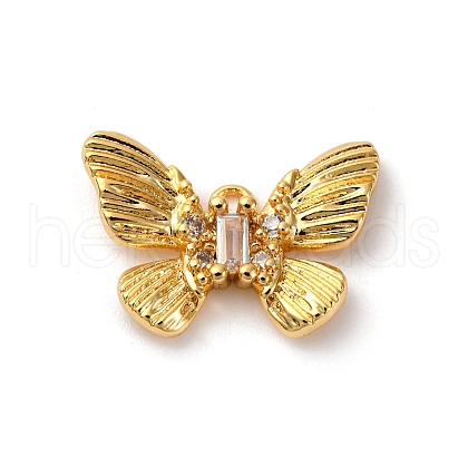 Brass Micro Pave Cubic Zirconia Charms KK-F898-07G-1