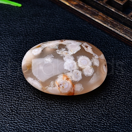 Natural Cherry Blossom Agate Egg Ornament Display Decorations PW-WG2BCA3-02-1