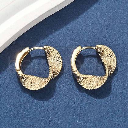 Brass Hoop Earrings EJEW-D320-08G-1