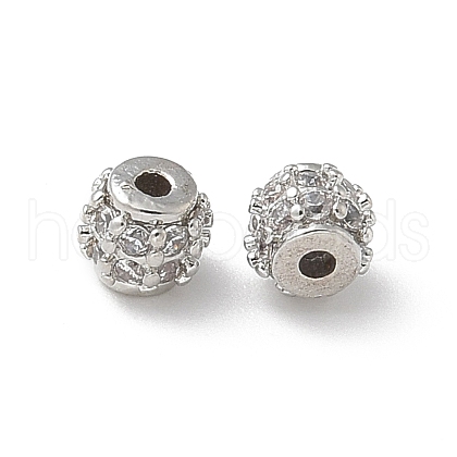 Brass Micro Pave Cubic Zirconia Beads KK-A236-08P-02-1