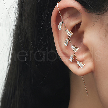 Brass Rhinestone Cuff Earrings WGB6093-14-1