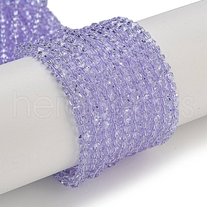 Electroplate Glass Beads Strands GLAA-Q105-02M-1