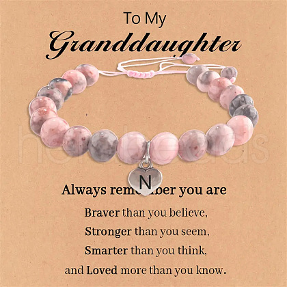 Natural Pink Zebra Jasper Round Beaded Stretch Bead Bracelets WGC8311-14-1
