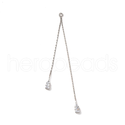 Brass Micro Pave Clear Cubic Zirconia Big Pendants KK-G510-07P-1