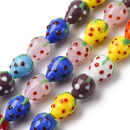 Handmade Lampwork Beads Strands LAMP-R109B-15A-01-1