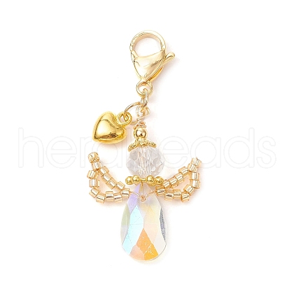 Angel Glass Pendant Decoration HJEW-MZ00173-03-1