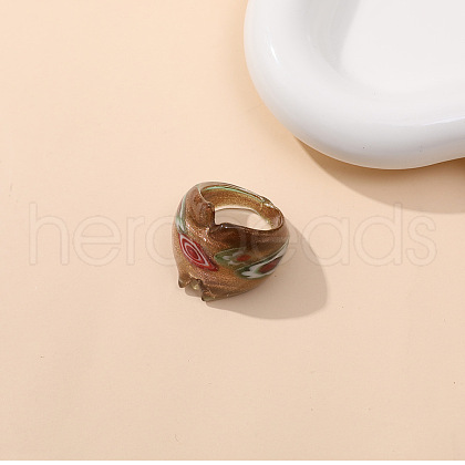 Dunhuang Style Glass Finger Rings FS-WGA00D8-04-1