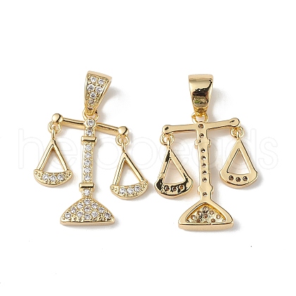 Rack Plating Brass Micro Pave Cubic Zirconia Pendants KK-F848-04G-1