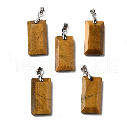 Natural Tiger Eye Faceted Pendants G-U031-04P-04-1