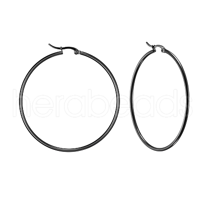 304 Stainless Steel Big Hoop Earrings EJEW-F105-05B-1