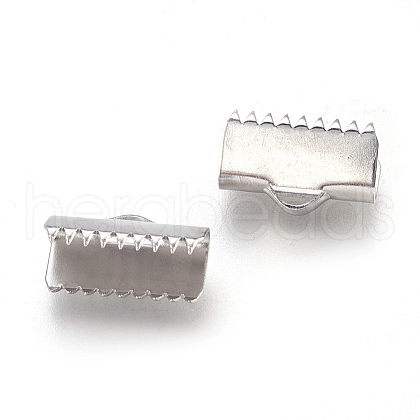 304 Stainless Steel Ribbon Crimp Ends STAS-F175-30P-13mm-1