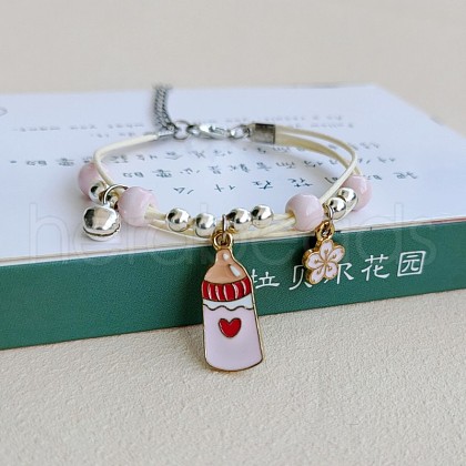 Cute Cartoon Alloy Enamel Multi-strand Charm Bracelets WG000A8-06-1