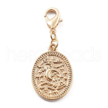 Alloy Pendant Decoration HJEW-P021-01C-G-1