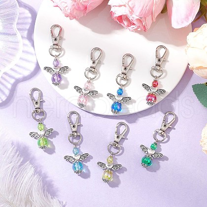 8Pcs Angel Acrylic Pendant Decorations HJEW-JM03208-03-1