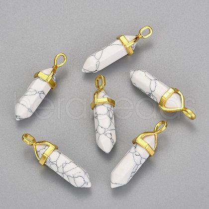 Synthetic Howlite Double Terminated Pointed Pendants G-G902-C01-1