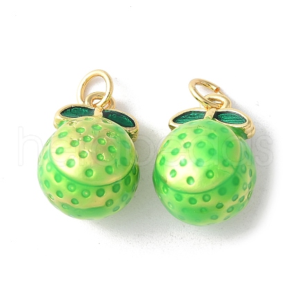 Brass Enamel Pendants KK-A252-38G-03-1
