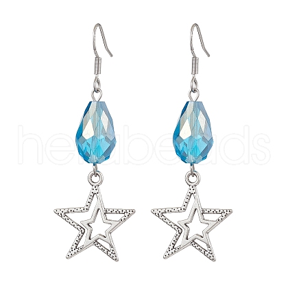 Alloy Star Dangle Earrings EJEW-JE05873-1