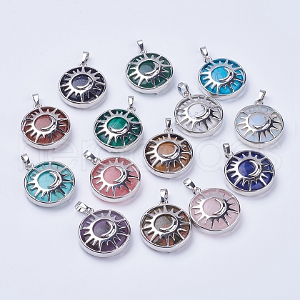 Natural & Synthetic Mixed Stone Pendants G-K234-B-1