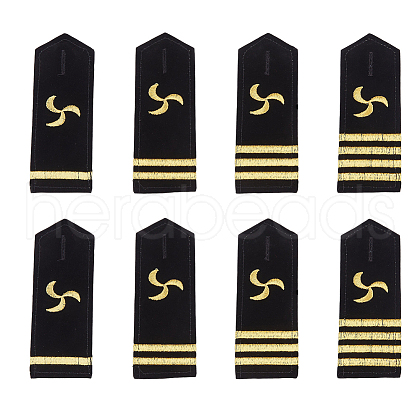 SUPERFINDINGS 4 Pairs 4 Styles Polyester Fiber Epaulettes DIY-FH0007-14A-1
