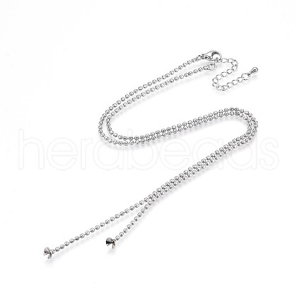 2MM Brass Textured Ball Chain Necklace Making KK-N258-21P-1