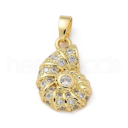 Brass Micro Pave Clear Cubic Zirconia Pendants KK-M300-03G-02-1
