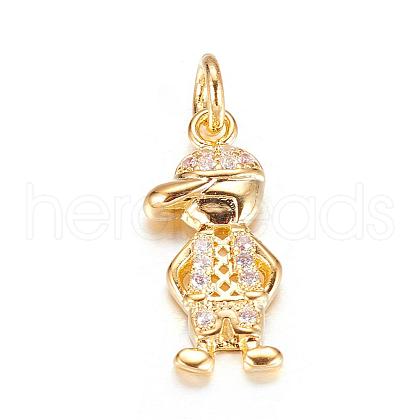 Brass Micro Pave Cubic Zirconia Pendants ZIRC-P060-34G-1