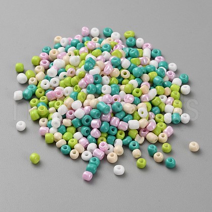 Opaque Glass Round Seed Beads GLAA-TAC0017-05A-1
