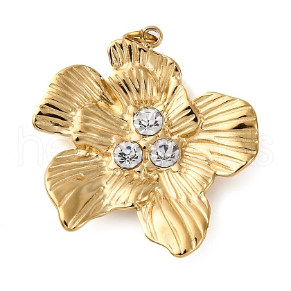 316 Stainless Steel Rhinestone Pendants STAS-K258-39F-G-1