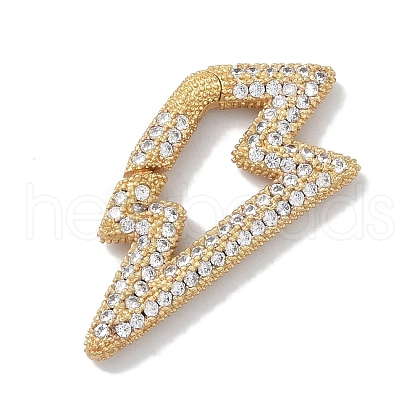 Rack Plating Brass Micro Pave Cubic Zirconia Twister Clasps KK-NH0002-15G-01-1